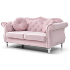 68-inch velvet two-seater sofa with 2 cushions - 68 inches long x 35 inches wide x 34 inches high