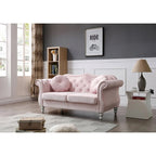 68-inch velvet two-seater sofa with 2 cushions - 68 inches long x 35 inches wide x 34 inches high