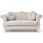 68-inch velvet two-seater sofa with 2 cushions - 68 inches long x 35 inches wide x 34 inches high