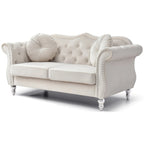 68-inch velvet two-seater sofa with 2 cushions - 68 inches long x 35 inches wide x 34 inches high