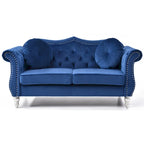 68-inch velvet two-seater sofa with 2 cushions - 68 inches long x 35 inches wide x 34 inches high