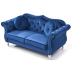 68-inch velvet two-seater sofa with 2 cushions - 68 inches long x 35 inches wide x 34 inches high