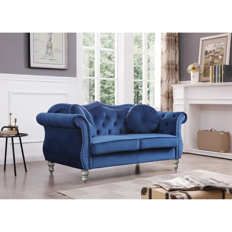 68-inch velvet two-seater sofa with 2 cushions - 68 inches long x 35 inches wide x 34 inches high
