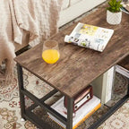 TV Stand Industrial Entertainment Center Media Console Table with Storage and Mesh Shelf for Living Room/Bedroom, Brown
