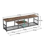 TV Stand Industrial Entertainment Center Media Console Table with Storage and Mesh Shelf for Living Room/Bedroom, Brown