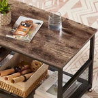TV Stand Industrial Entertainment Center Media Console Table with Storage and Mesh Shelf for Living Room/Bedroom, Brown