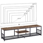TV Stand Industrial Entertainment Center Media Console Table with Storage and Mesh Shelf for Living Room/Bedroom, Brown