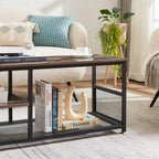 TV Stand Industrial Entertainment Center Media Console Table with Storage and Mesh Shelf for Living Room/Bedroom, Brown