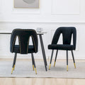 de 2 chaises de salle à manger en velours capitonné avec clous décoratifs et pieds en métal