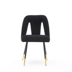 de 2 chaises de salle à manger en velours capitonné avec clous décoratifs et pieds en métal