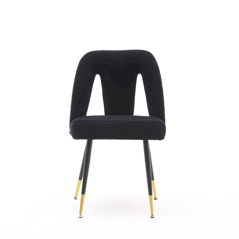 de 2 chaises de salle à manger en velours capitonné avec clous décoratifs et pieds en métal