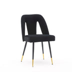 de 2 chaises de salle à manger en velours capitonné avec clous décoratifs et pieds en métal