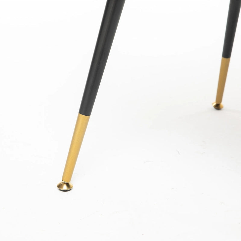 de 2 chaises de salle à manger en velours capitonné avec clous décoratifs et pieds en métal