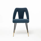 de 2 chaises de salle à manger en velours capitonné avec clous décoratifs et pieds en métal