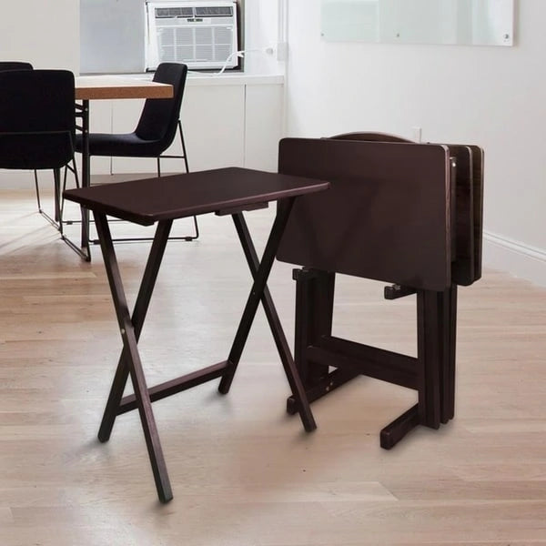 Table de service traditionnelle en bois massif, 5 pièces