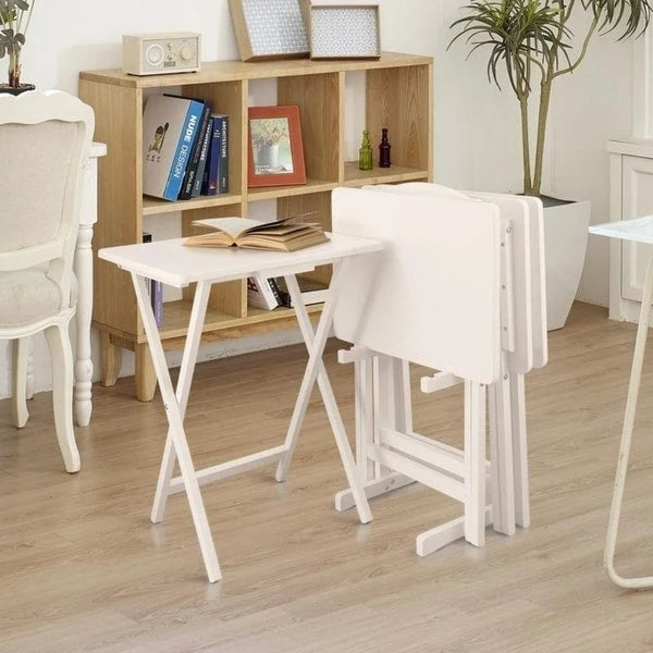 Table de service traditionnelle en bois massif, 5 pièces