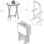Table de service traditionnelle en bois massif, 5 pièces