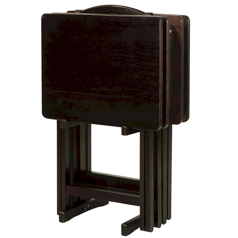 Table de service traditionnelle en bois massif, 5 pièces