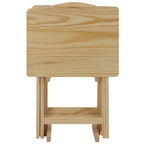 Table de service traditionnelle en bois massif, 5 pièces