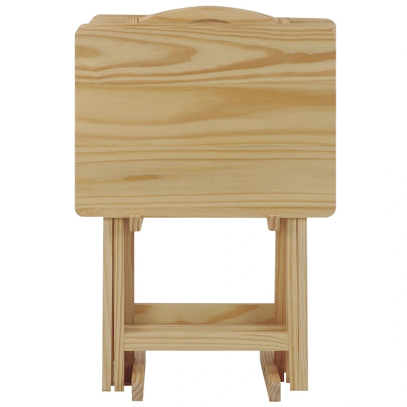Table de service traditionnelle en bois massif, 5 pièces