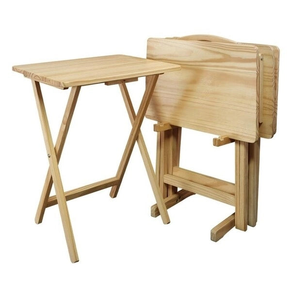 Table de service traditionnelle en bois massif, 5 pièces