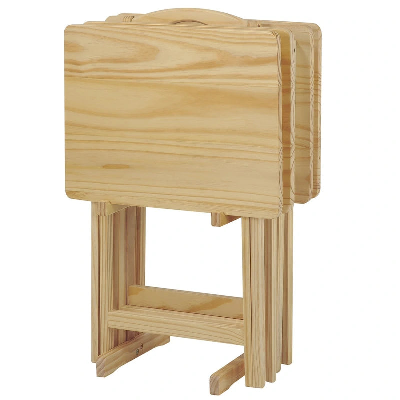 Table de service traditionnelle en bois massif, 5 pièces