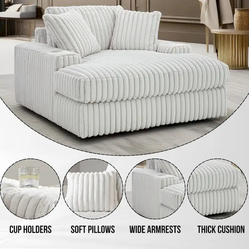 Fauteuil inclinable très grand avec porte-gobelets et ports de charge USB.
