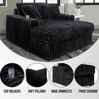 Fauteuil inclinable très grand avec porte-gobelets et ports de charge USB.
