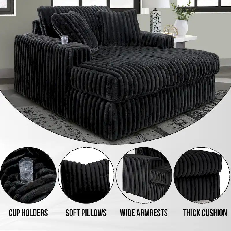 Fauteuil inclinable très grand avec porte-gobelets et ports de charge USB.