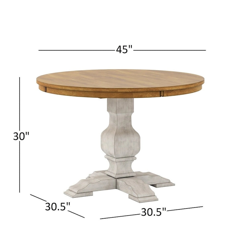 Table ronde bicolore