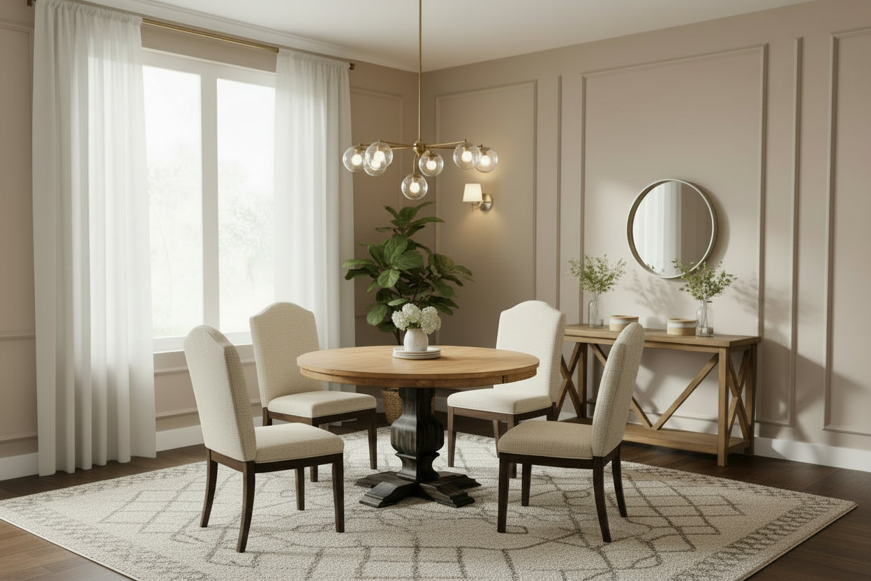 Table ronde bicolore