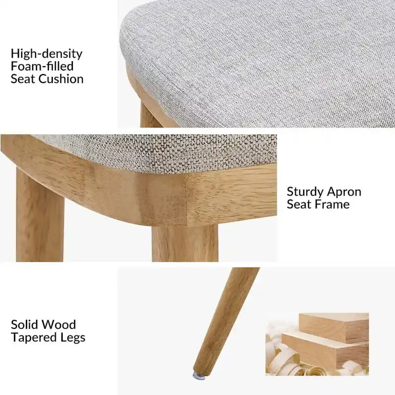 Chaise de salle à manger moderne capitonnée de style médiéval (deux pièces)