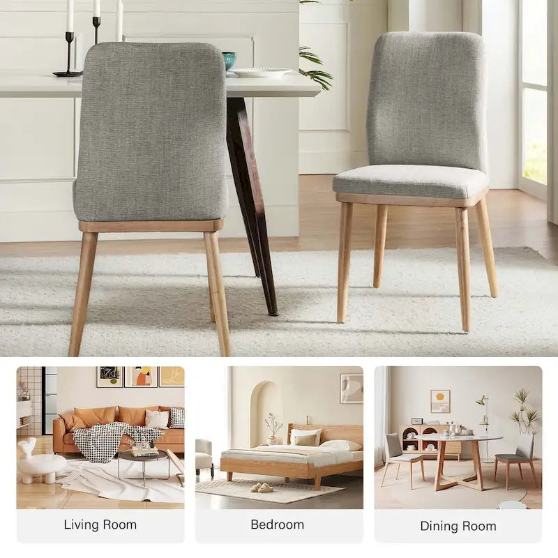Chaise de salle à manger moderne capitonnée de style médiéval (deux pièces)
