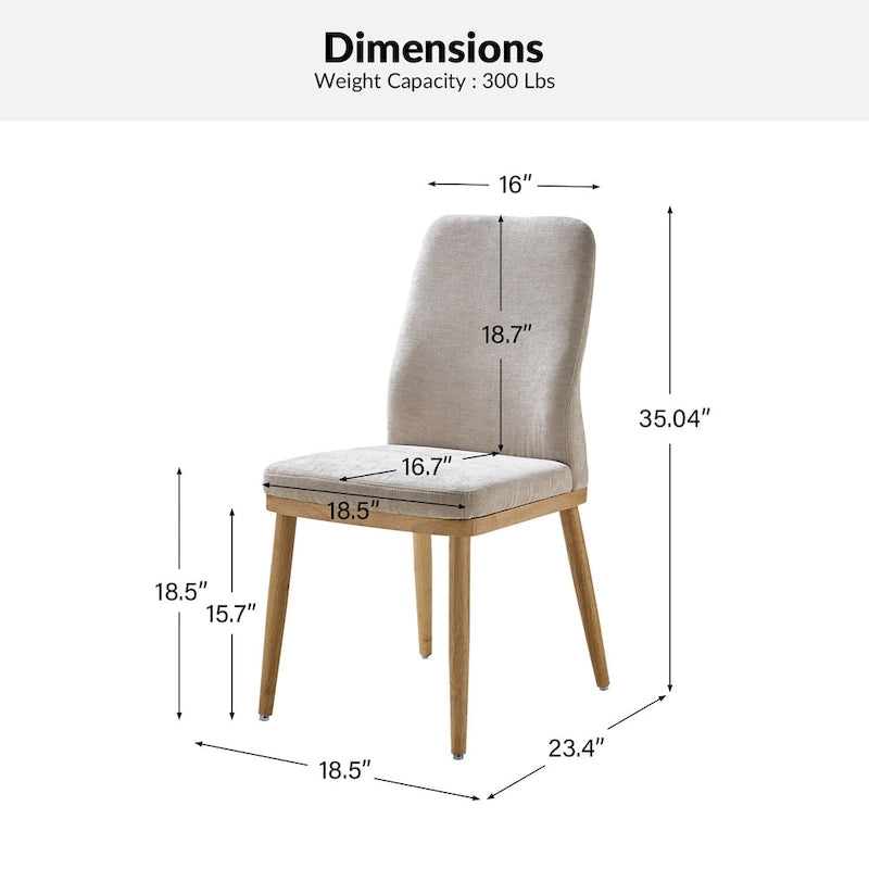 Chaise de salle à manger moderne capitonnée de style médiéval (deux pièces)
