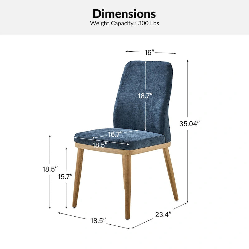 Chaise de salle à manger moderne capitonnée de style médiéval (deux pièces)
