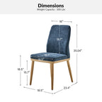 Chaise de salle à manger moderne capitonnée de style médiéval (deux pièces)