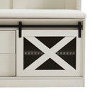 Porte-manteau en bois de 40,6 po avec banc et rangement à chaussures