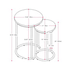 Tables d'appoint gigognes rondes (2 pièces)