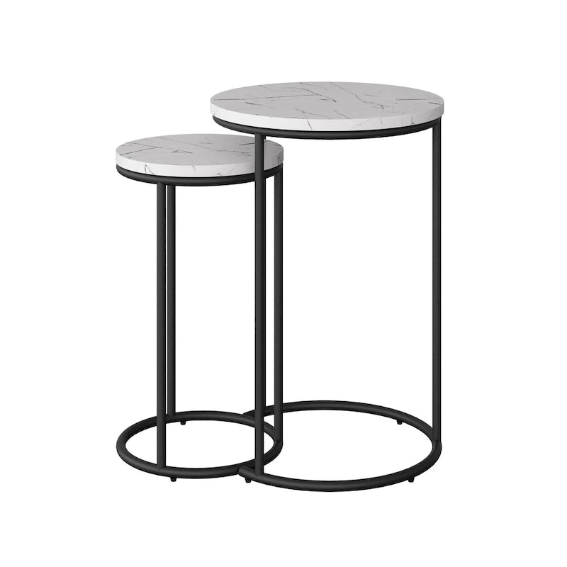 Tables d'appoint gigognes rondes (2 pièces)