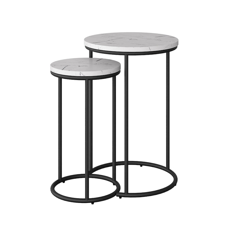 Tables d'appoint gigognes rondes (2 pièces)