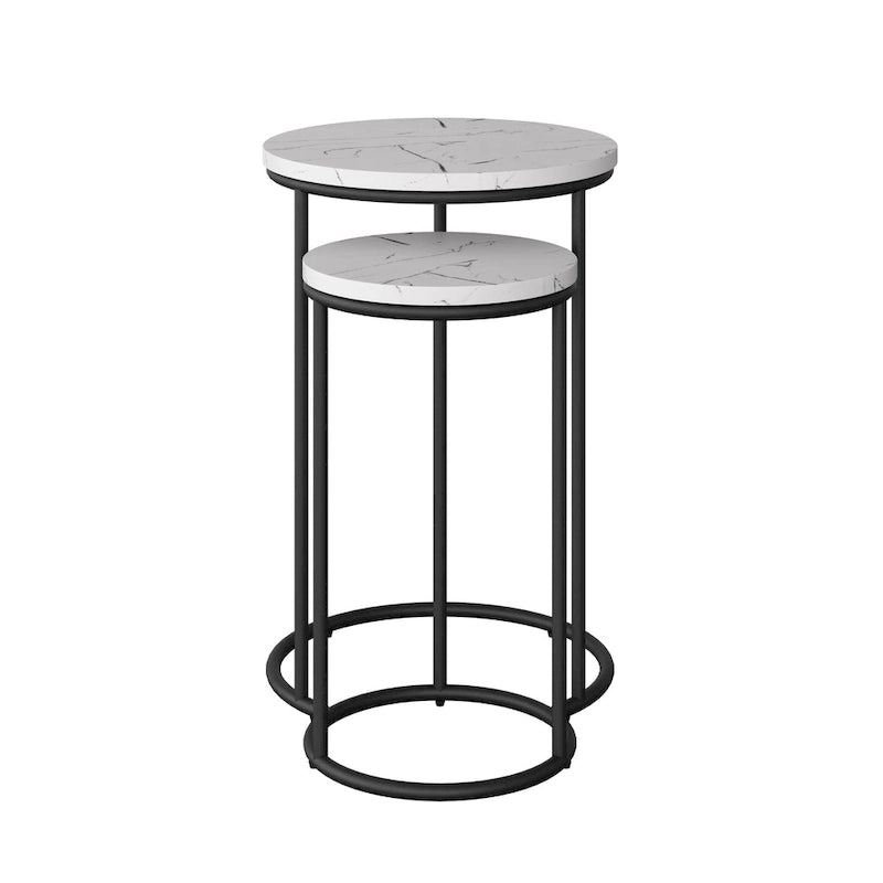 Tables d'appoint gigognes rondes (2 pièces)