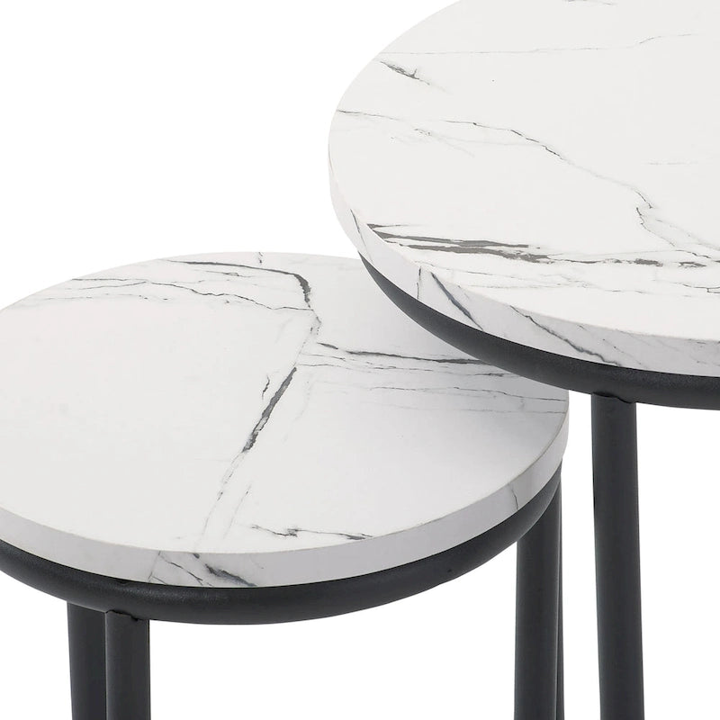Tables d'appoint gigognes rondes (2 pièces)