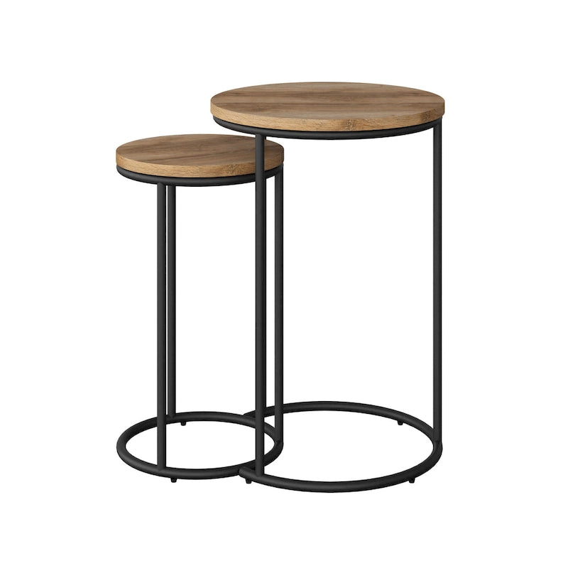 Tables d'appoint gigognes rondes (2 pièces)