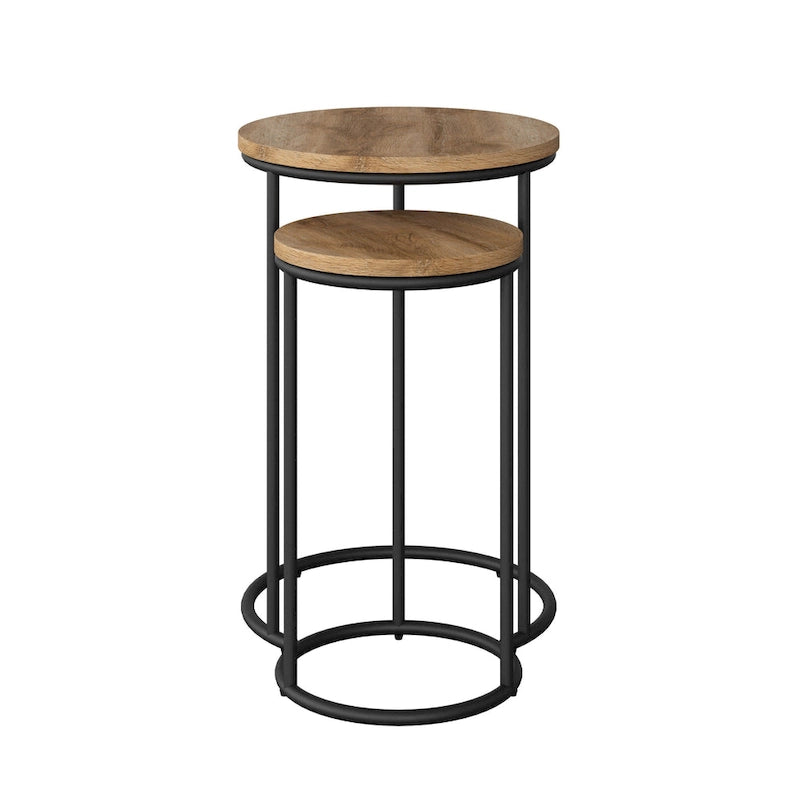 Tables d'appoint gigognes rondes (2 pièces)