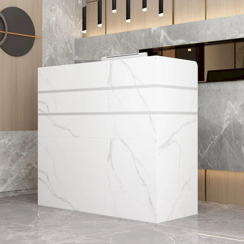 Kerrogee 47.2L Reception Counter Desk with Lockable Drawers Table