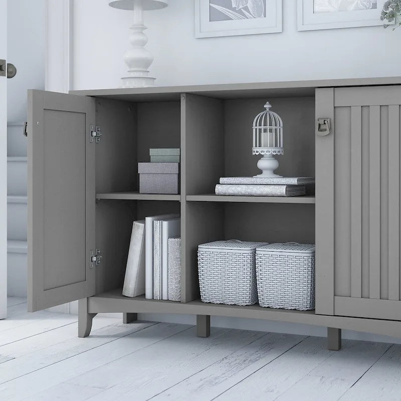 Meuble de rangement gris avec portes - 46,22 x 12,76 x 29,96 po