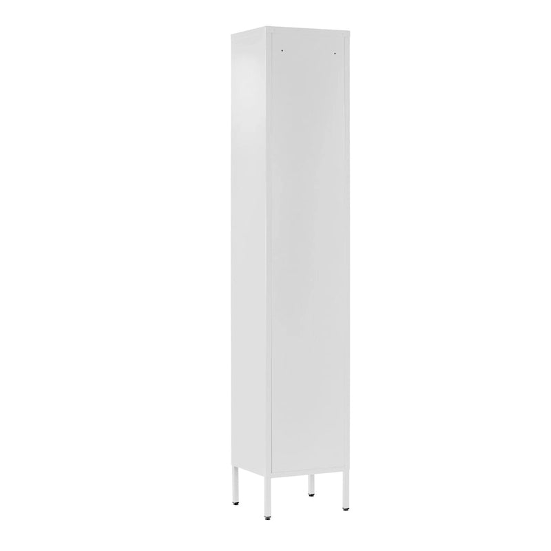Armoire de rangement en acier blanc de 71 pouces avec portes en acrylique transparent