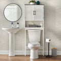 Meuble de rangement pour WC blanc et gris anthracite