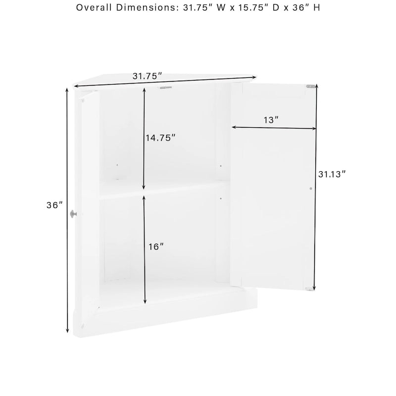 Meuble garde-manger d'angle blanc avec portes à lambris