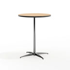 24 Round Wood Cocktail Table with 30 and 42 Columns